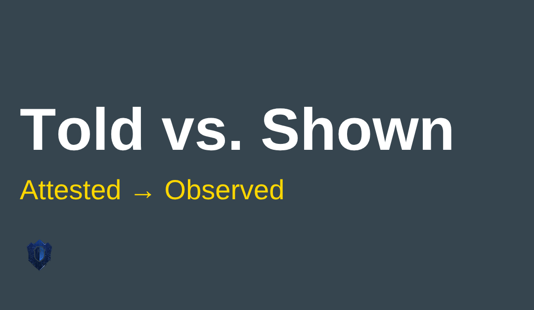 Told vs. Shown: Moving Assurance from Attested to Observed